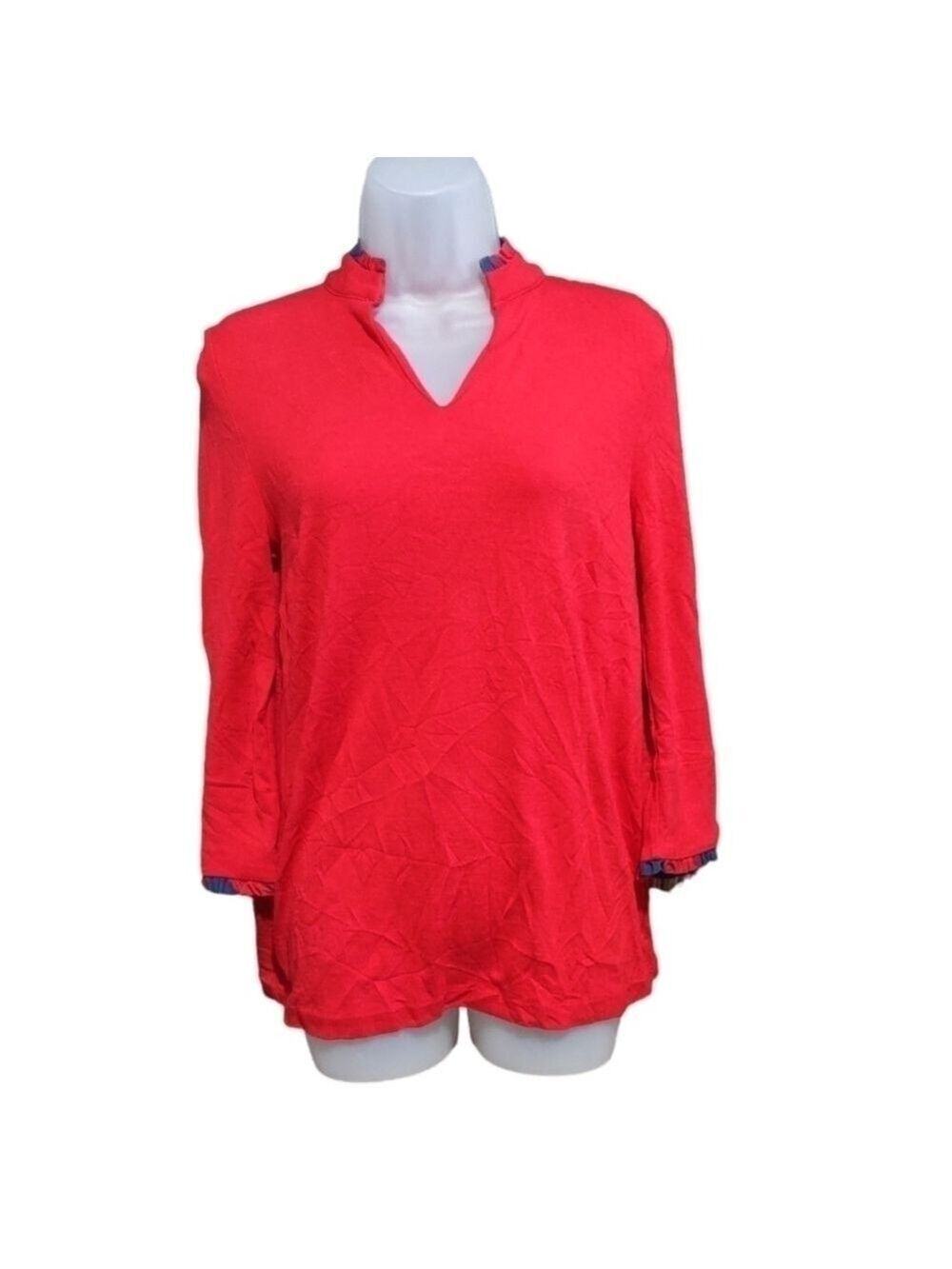 Crown & Ivy Red V Neck Top Women's Small